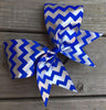 Silver Foil Chevron Ribbon Bow
