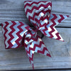 Silver Foil Chevron Ribbon Bow