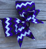 Black and White Chevron on ribbon Bow