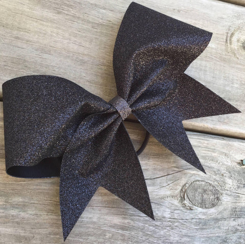 Adel Bow in Black Glitter