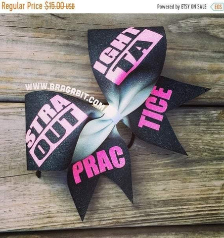 Straight Outta Practice Glitter Bow