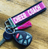 Custom key fob. Available in many color combinations, custom text.