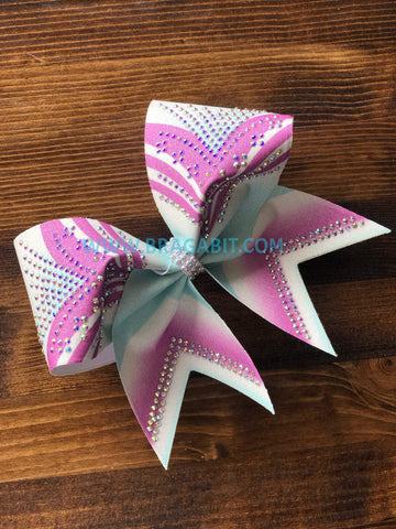 Girl Power Rhinestone Cheer Bow
