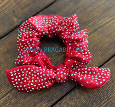 Rhinestone Bow Scrunchie