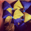 Adel Cheer Bow in Royal Blue and Gold Glitter