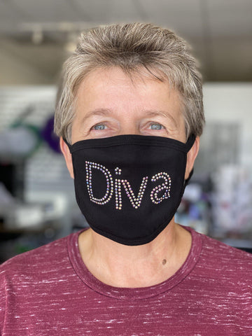 Diva Rhinestone Face Mask