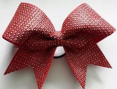 Red Rhinestones Cheer Bow