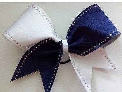 Heather Cheer Bow in Navy and White