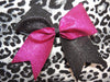 Hazel Cheer Bow in Pink and Black Glitter