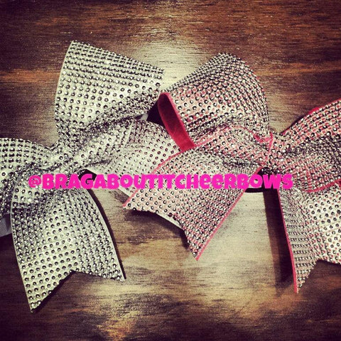 Rhinestones Mesh Cheer Bow