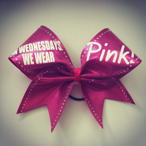 On Wednesdays We Wear Pink Cheer Bow