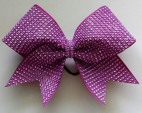 Fuchsia Rhinestones Cheer Bow