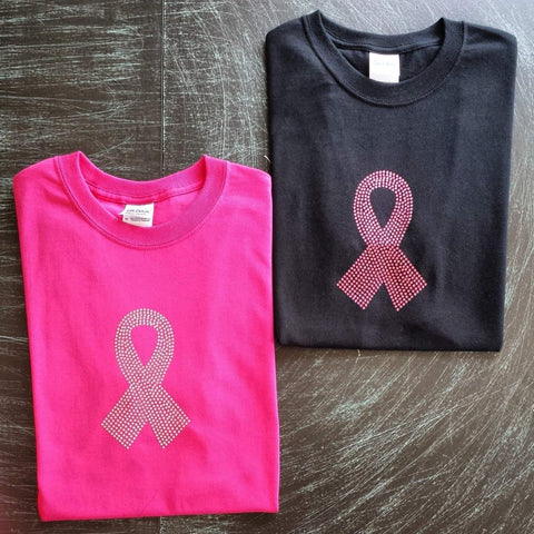 Breast Cancer Awareness Rhinestones T-shirt
