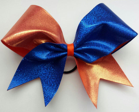 Blue and Orange Cheer Bow