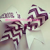 Senior Bow Style E in Maroon and White