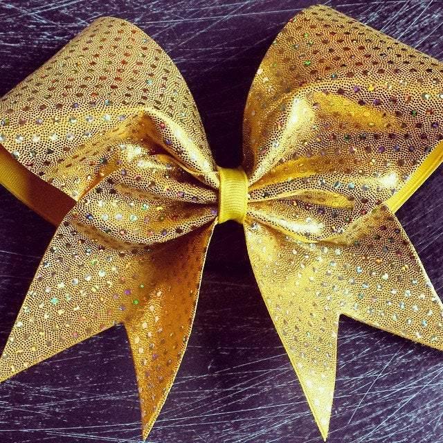 Gold Glitter Cheer Bows
