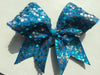 Turquoise Reversible Sequin Cheer Bow