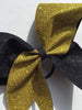 Hazel Cheer Bow in Black and Gold Glitter