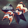 Kailani Cheer Bow in Black, Orange and White with a Team Name