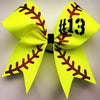 Softball Bow with Number or Name/Custom Softball Bows