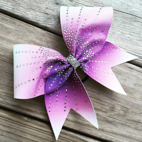 Aliza Rhinestone Cheer Bow in Fuchsia
