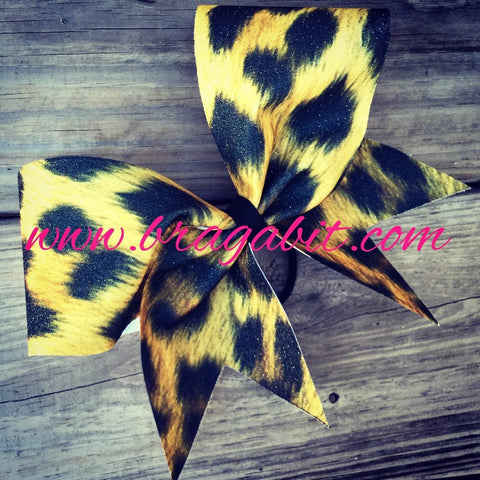 Cheetah Print Cheer Bow