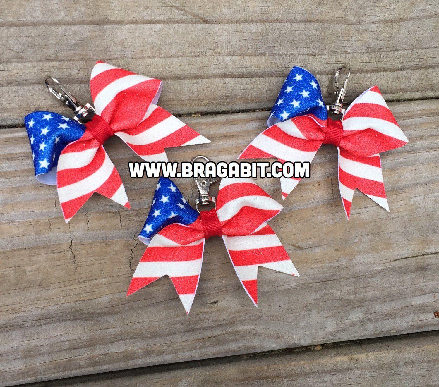 Glitter American Flag Key Chain (Clip or Hair Tie) – BRAGABIT