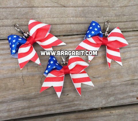 Glitter American Flag Key Chain (Clip or Hair Tie)