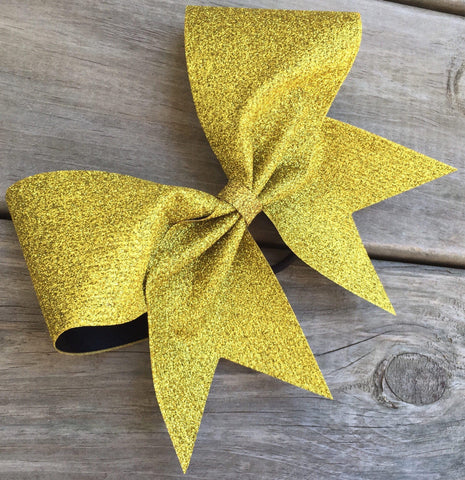 Adel Cheer Bow in Gold Glitter