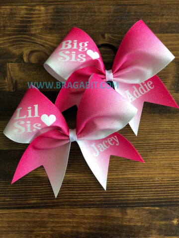 Big Sis Lil Sis Ombre Bow Set (2 BOWS)