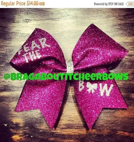 Fear the Bow Pink Glitter Cheer Bow