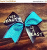 Turquoise This Beauty is a Beast Cheer Bow