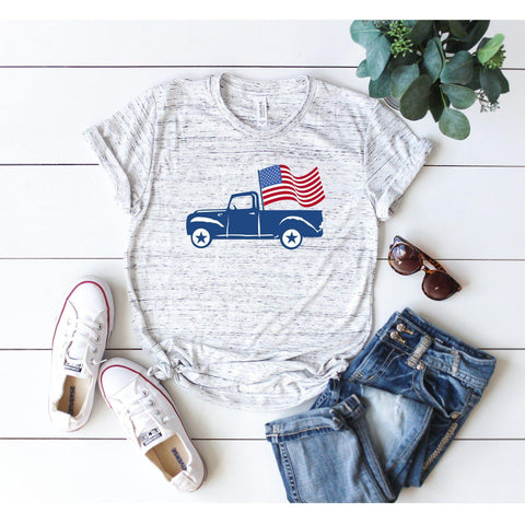Truck American Flag T-Shirt