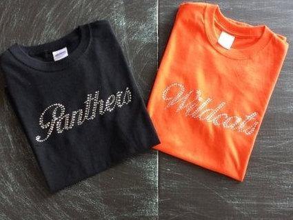 Rhinestone T-shirt with your team name