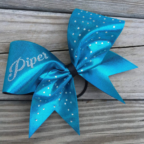 Aras Rhinestone Cheer Bow with Your Name