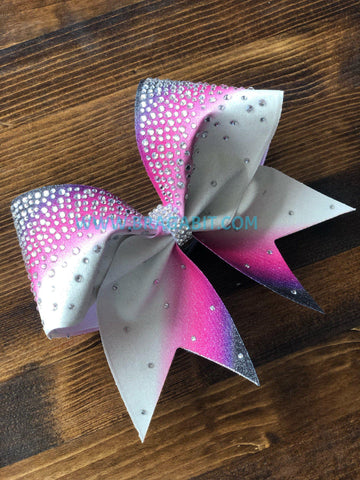 Frosted Loops Full Rhinestone Cheer Bow