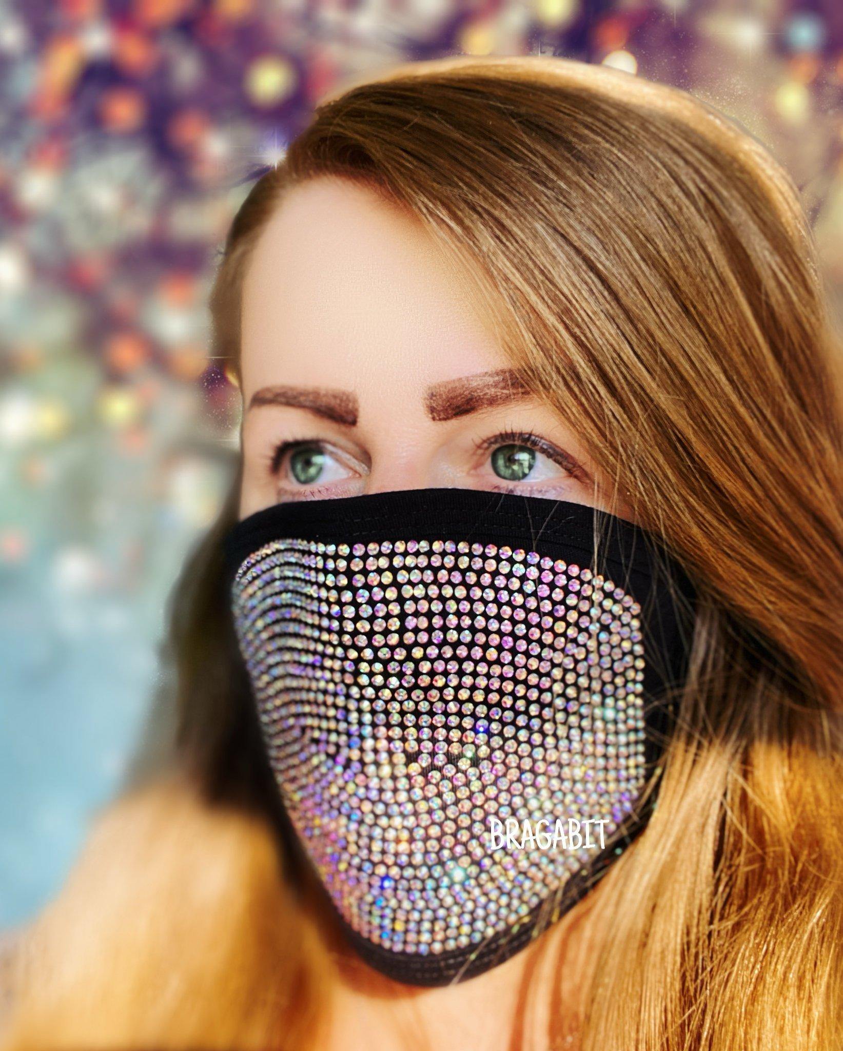 Mask With Rhinestone Facial Rhinestone Designs