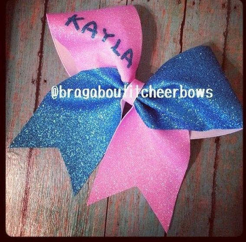 Glitter Cheer Bow With Your Name