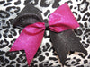 Hazel Cheer Bow in Pink and Black Glitter 