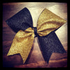 Hazel Cheer Bow in Black and Gold Glitter 
