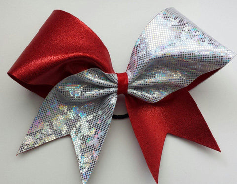 Red and White Cheer Bow