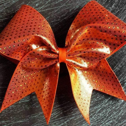 Orange with Holographic Dots Cheer Bow