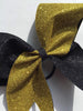 Hazel Cheer Bow in Black and Gold Glitter 