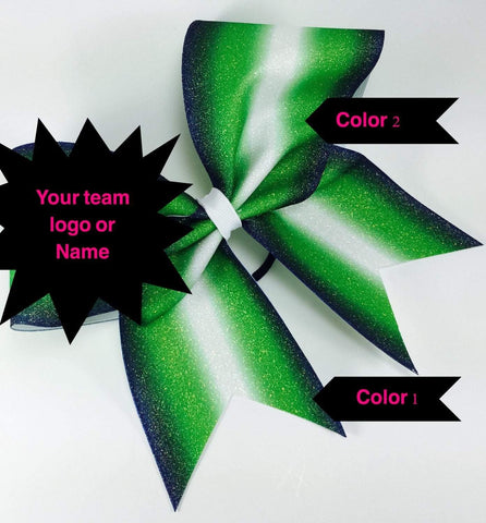 Double Ombre Glitter Cheer Bow