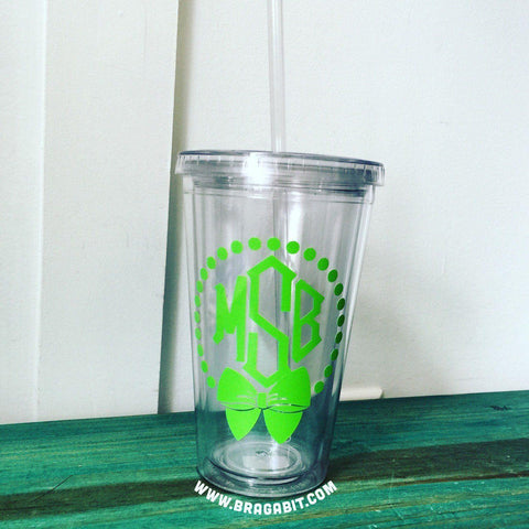 Tumbler with your monogram. Available in any color.